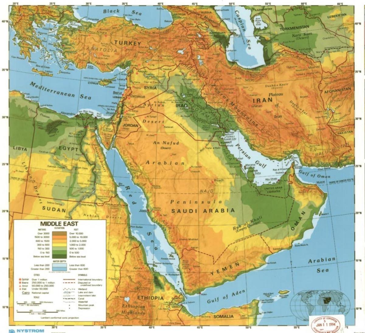 מפה של ערב הסעודית המדבר