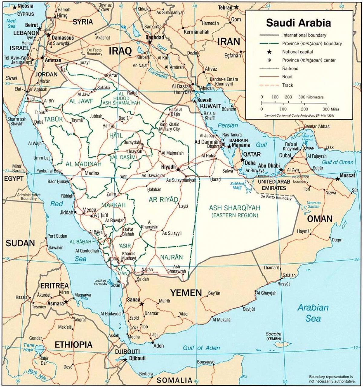 מפה של ערב הסעודית פוליטי.