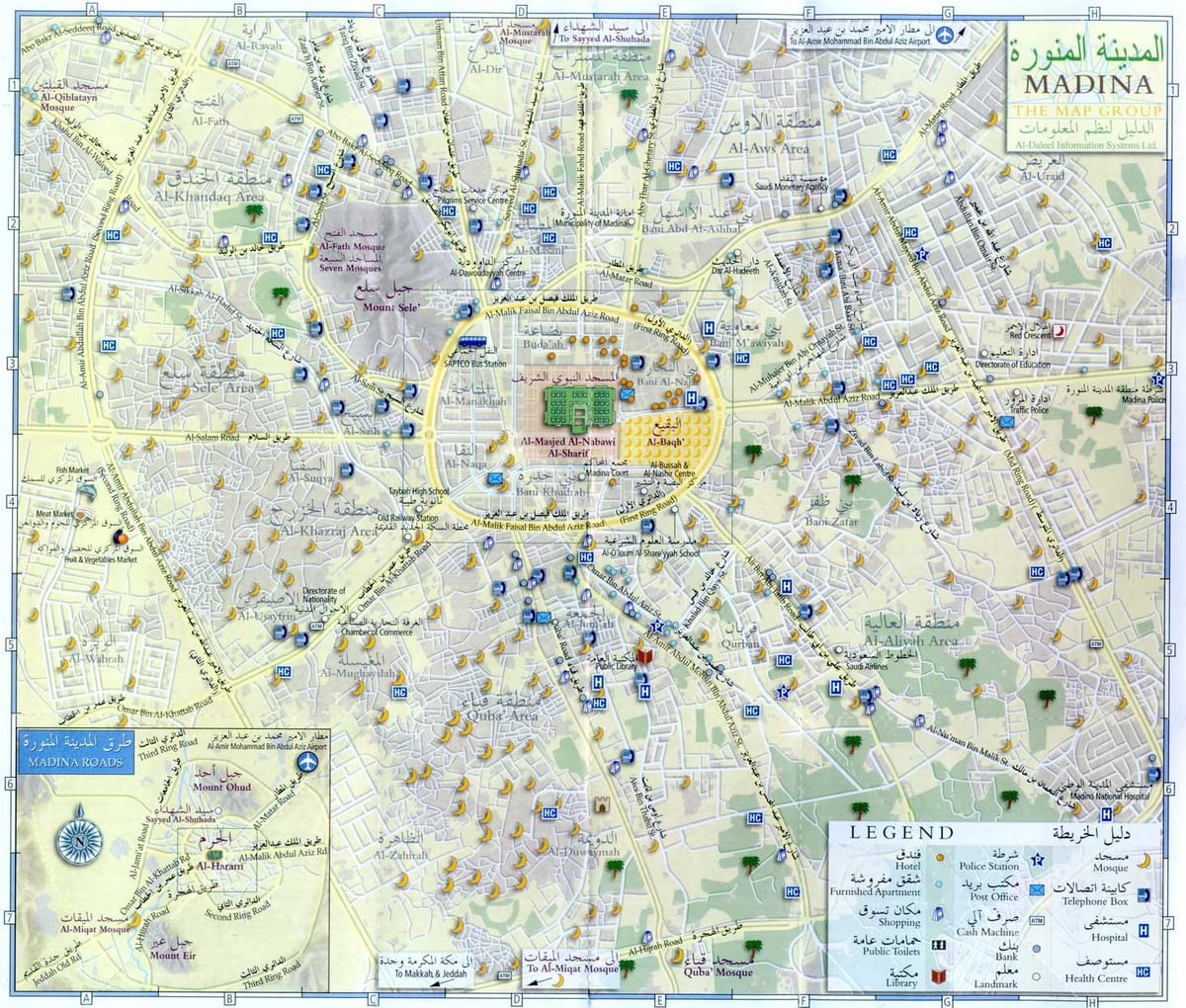 מפה של מאדינה munawara ערב הסעודית