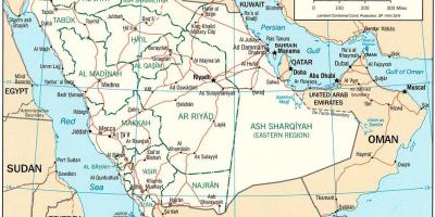 מפה של ערב הסעודית פוליטי.